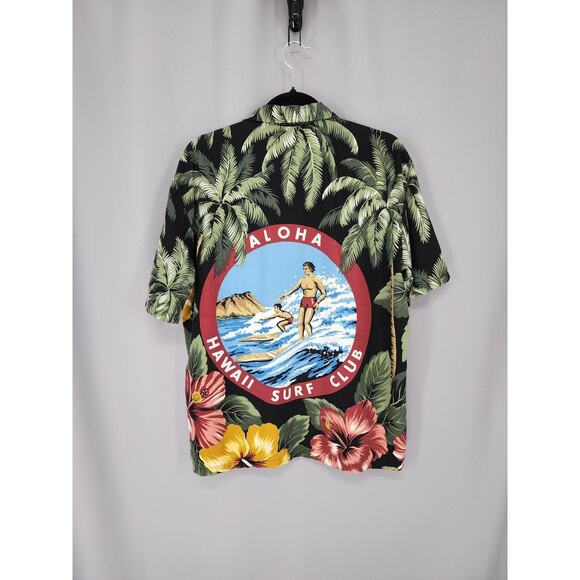 Vintage Kalaheo Shirt Mens Medium Black Aloha Hawaii Surf Club Hawaiian Tropical - Picture 2 of 9